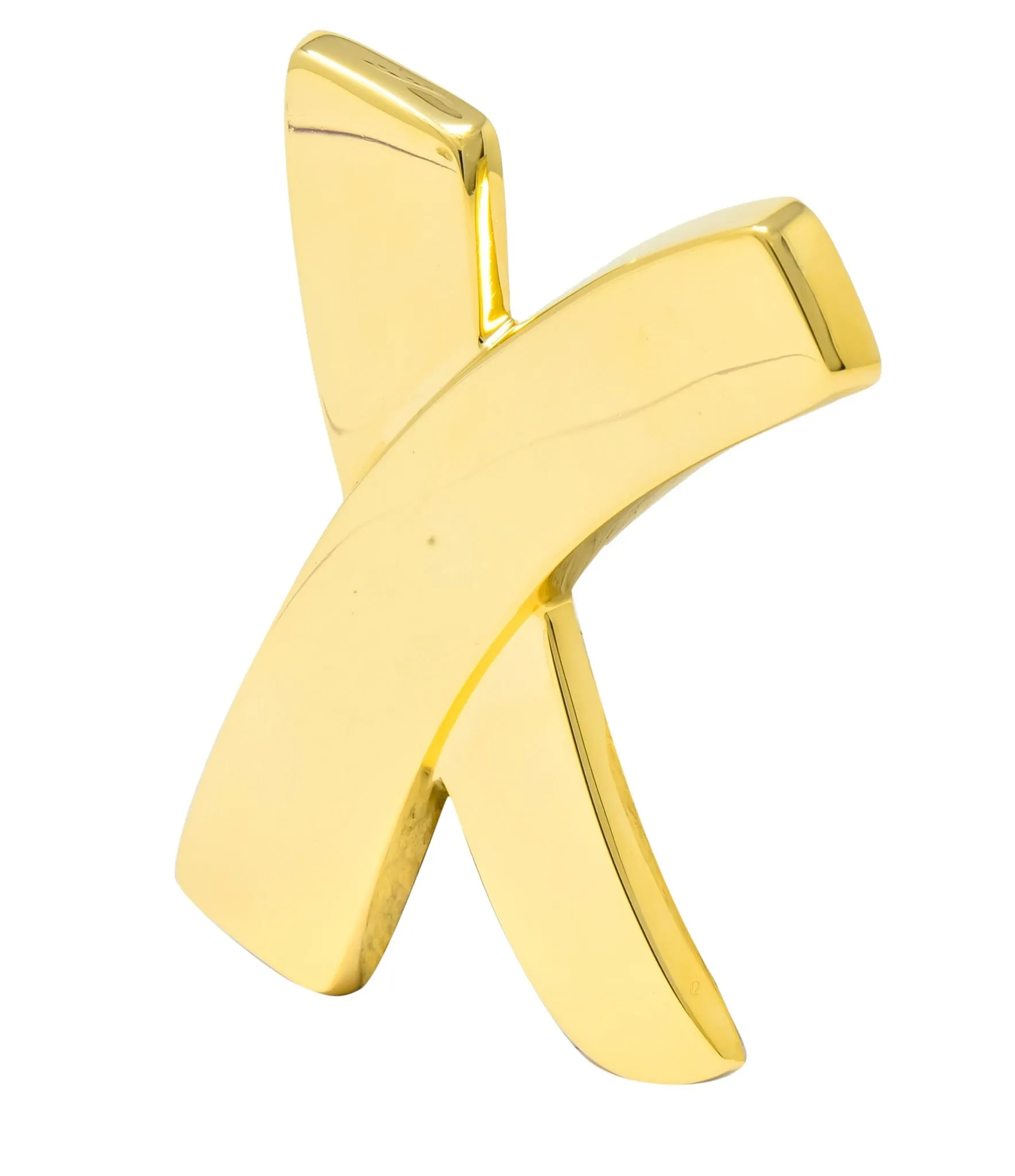 Large 1980's Paloma Picasso Tiffany & Co. 18 Karat Gold Graffiti X Brooch