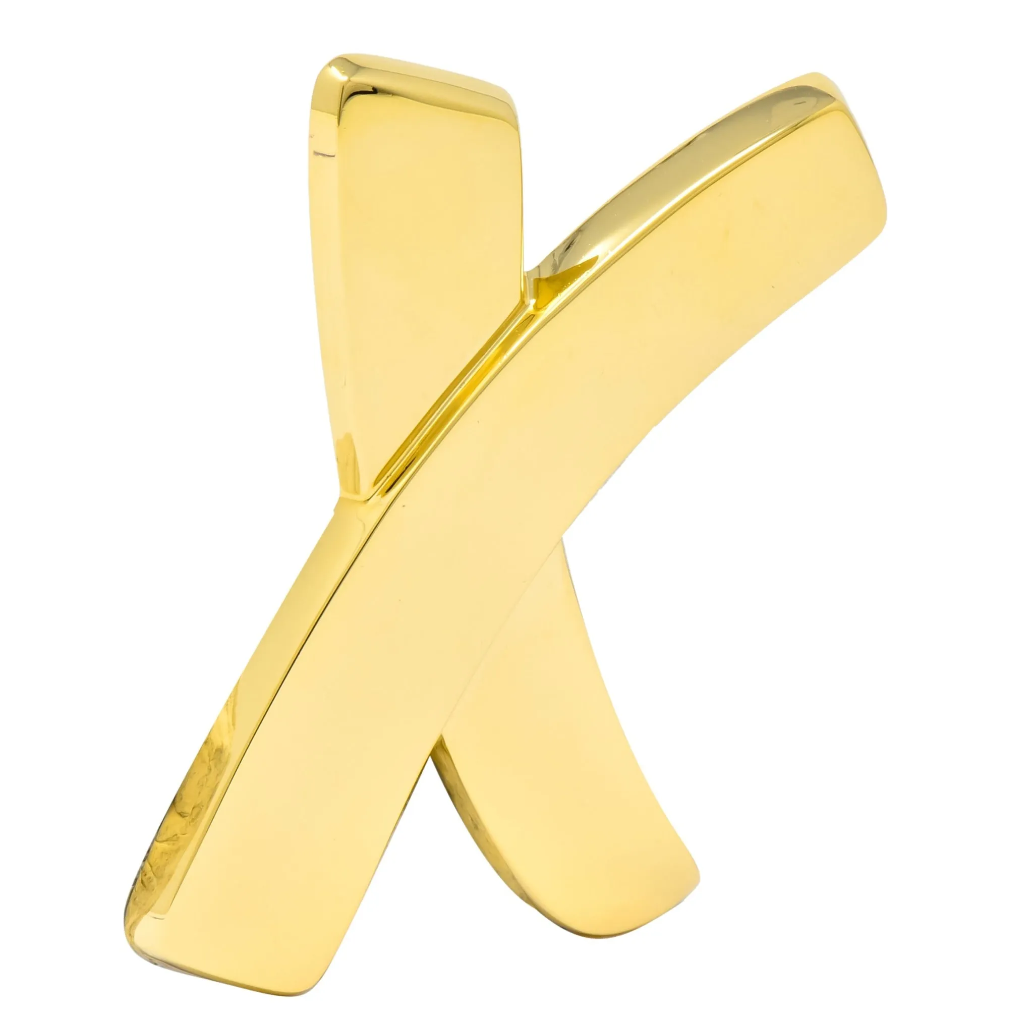 Large 1980's Paloma Picasso Tiffany & Co. 18 Karat Gold Graffiti X Brooch