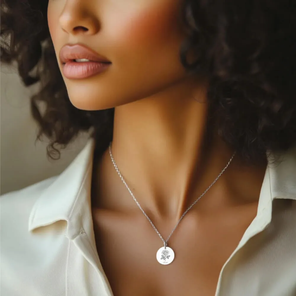 Larkspur Birth Flower Necklace