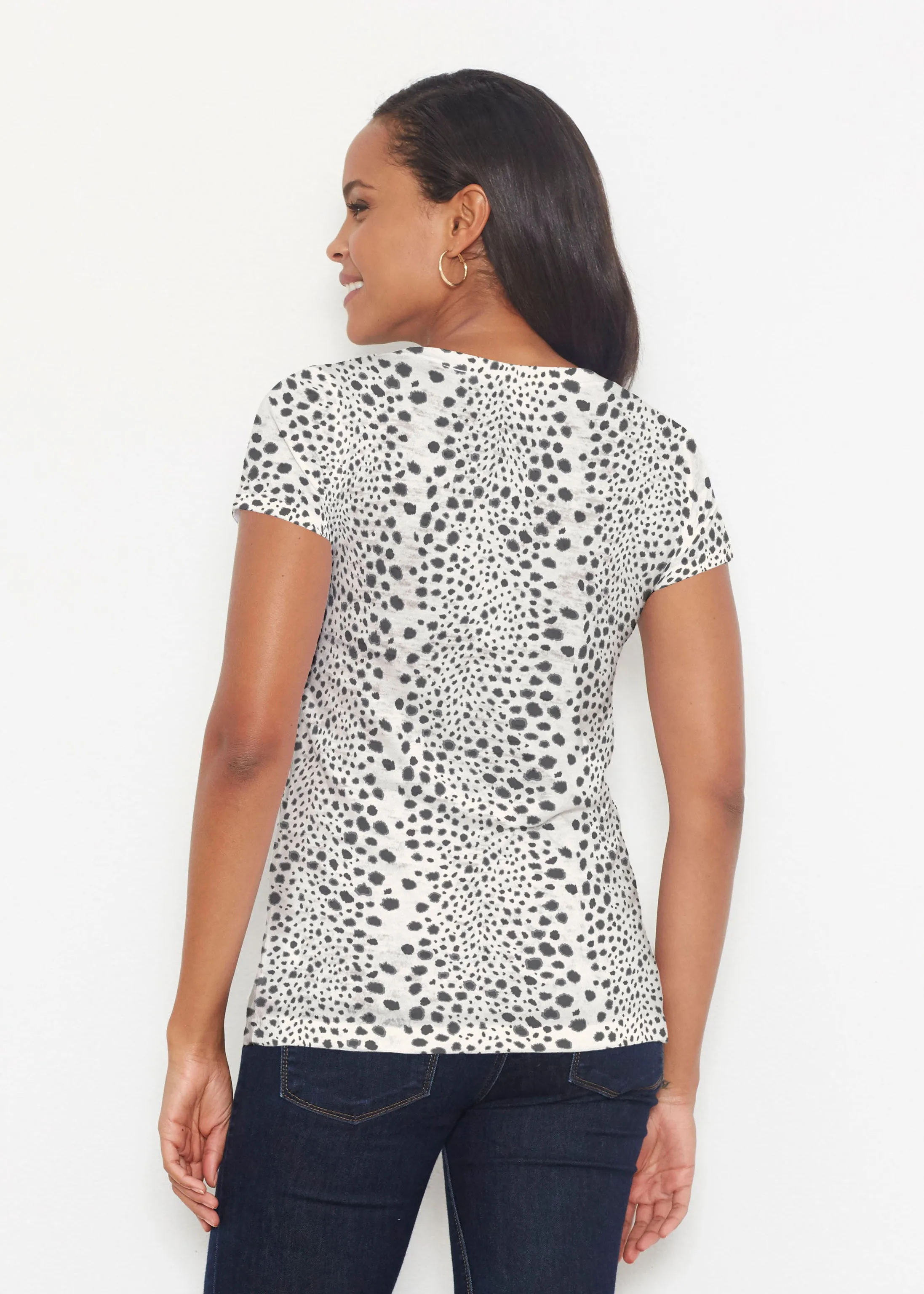Leopard Rose (8018) ~ Short Sleeve Scoop Shirt