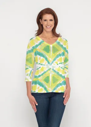Limeade (17272) ~ Signature 3/4 Sleeve V-Neck Top