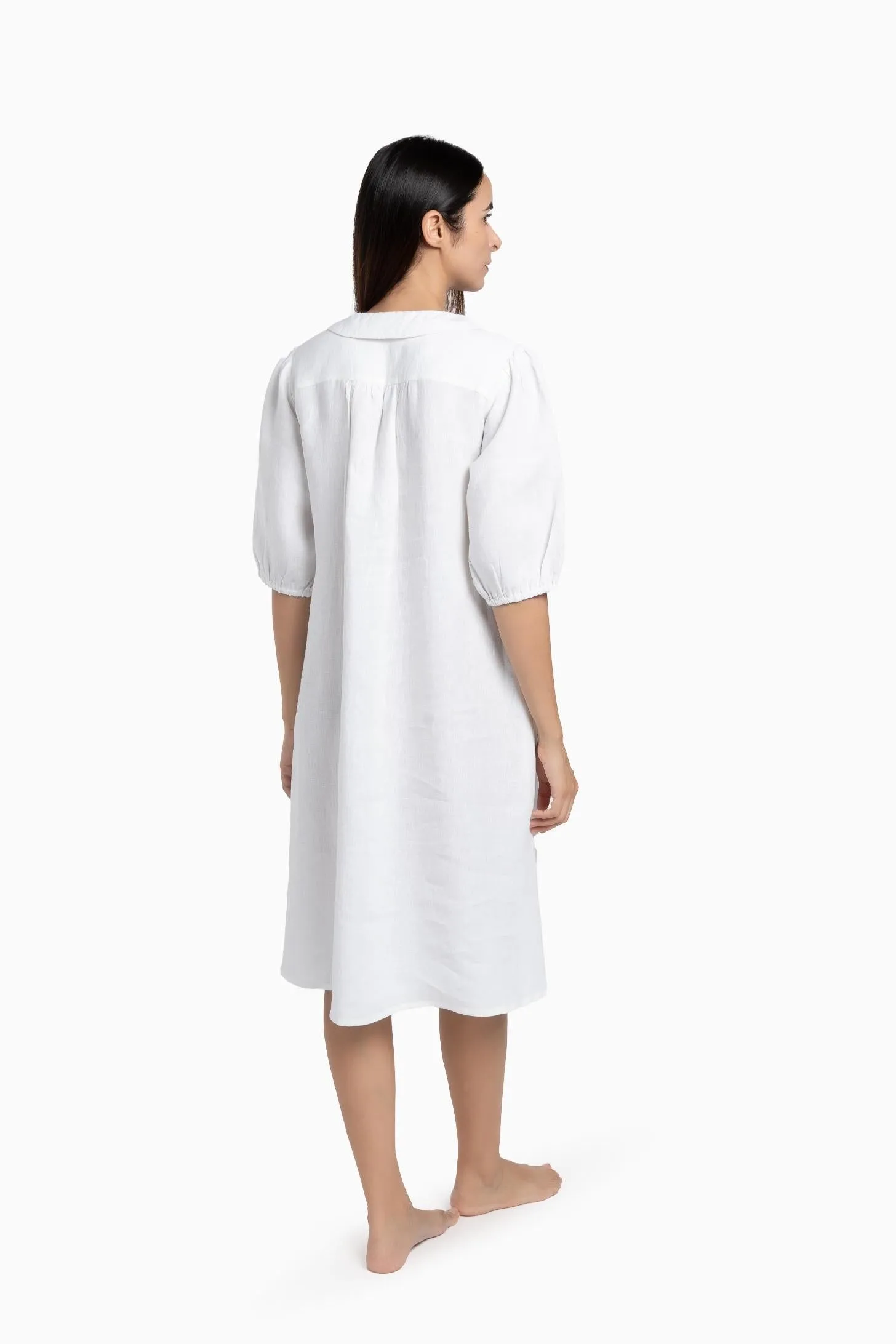 Linen Avra Dress-Muted Mocha