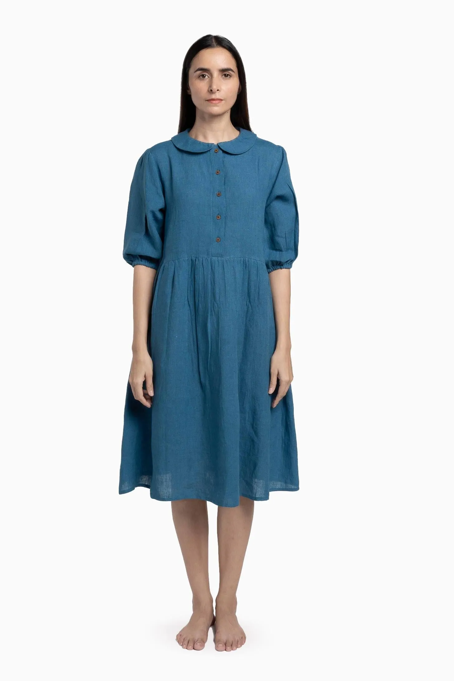 Linen Avra Dress-Muted Mocha