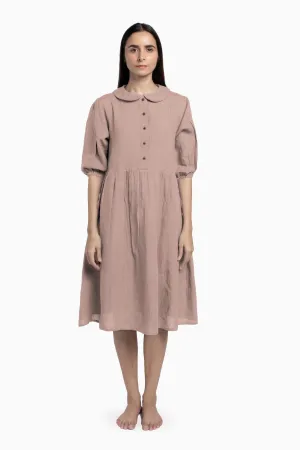 Linen Avra Dress-Muted Mocha