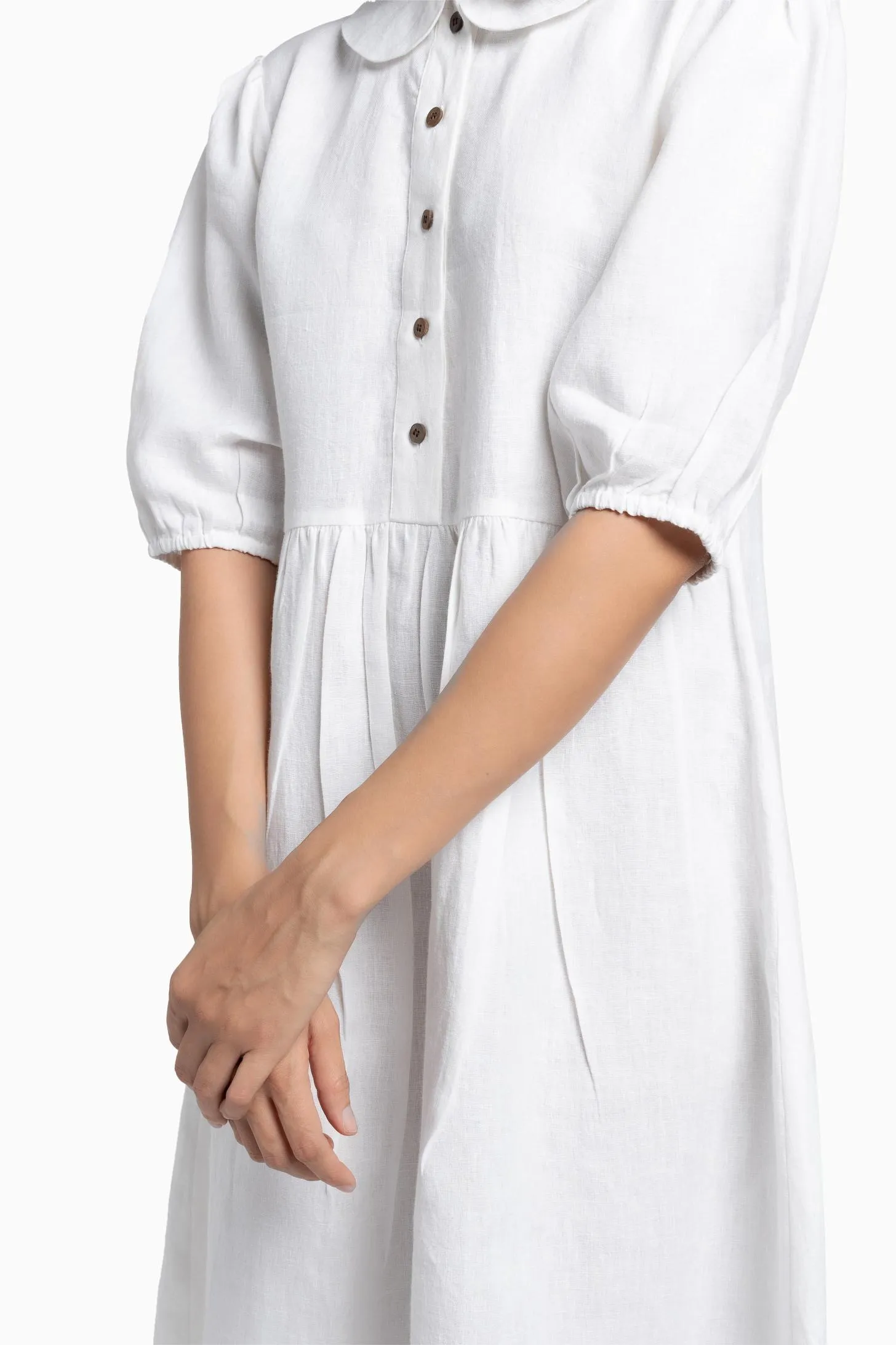 Linen Avra Dress-Muted Mocha