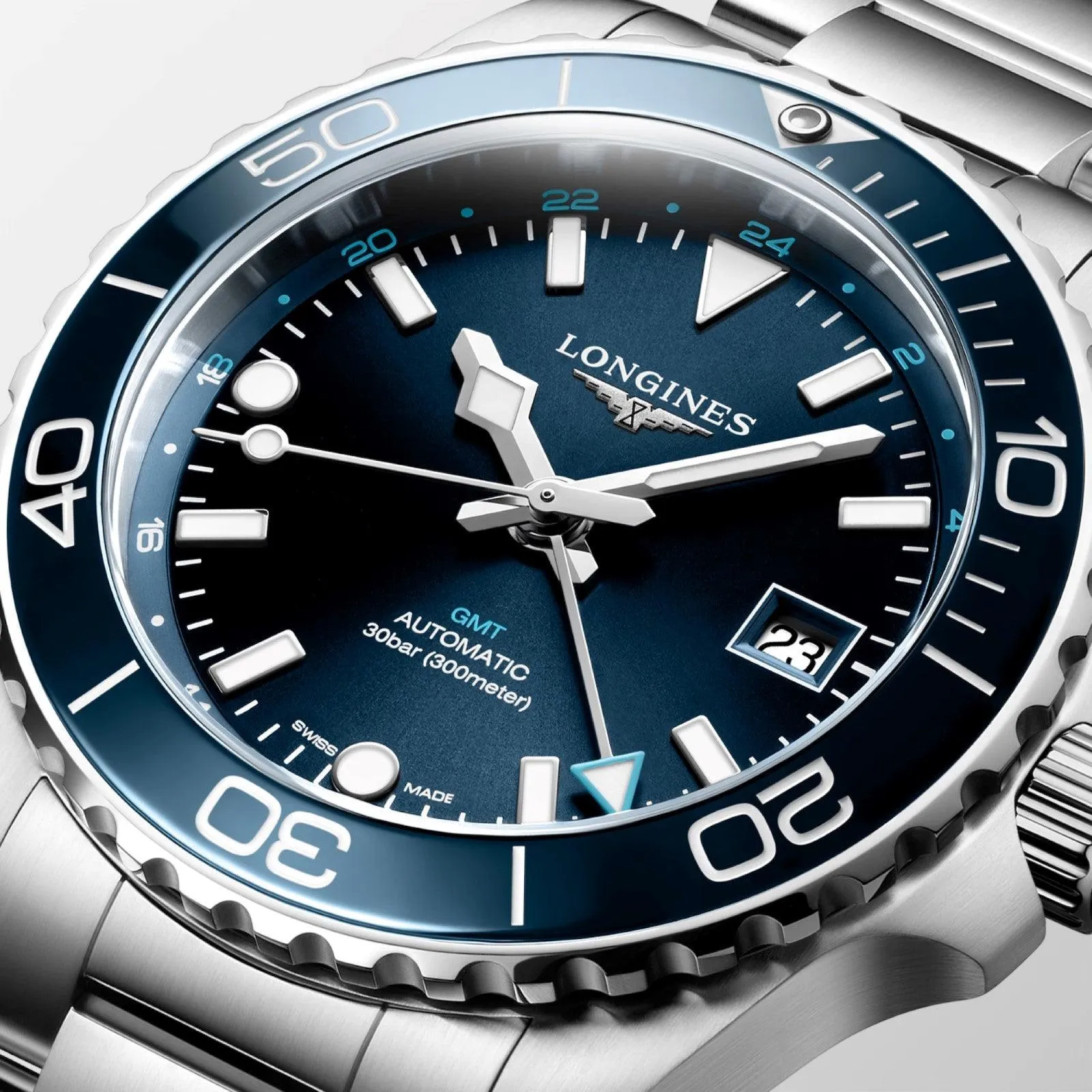 LONGINES HYDROCONQUEST GMT 41M Blue Automatic Steel L3.790.4.96.6 watch