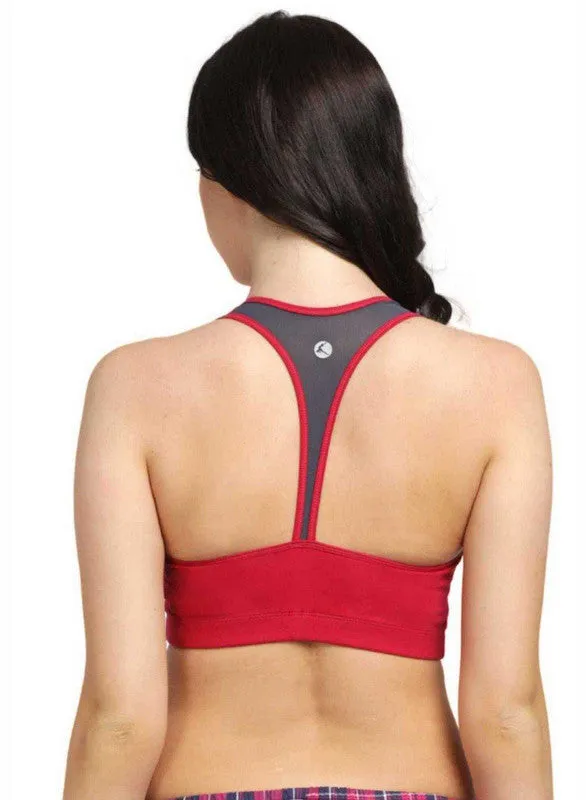 Lovable Fushcia Padded Non Wired Full Coverage Sports Bra MANTRA PRINT-Fuchsia