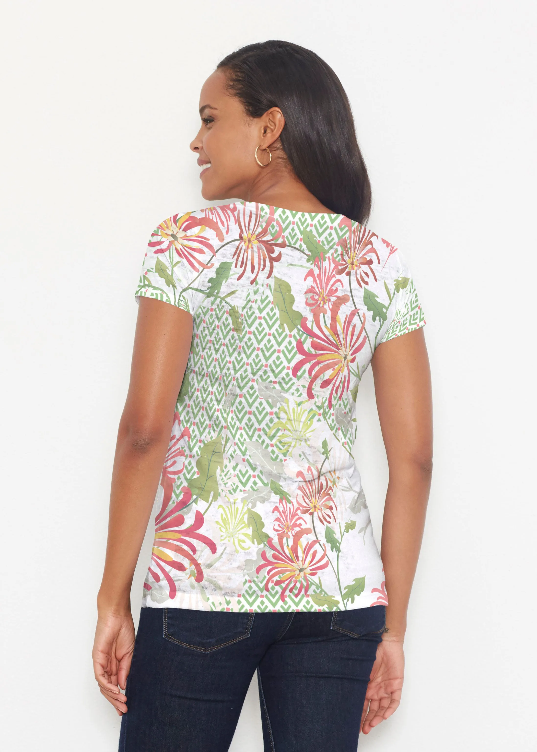 Lucia Green (8089) ~ Short Sleeve Scoop Shirt