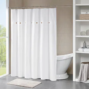 Lucina Finley Cotton Waffle Weave Shower Curtain