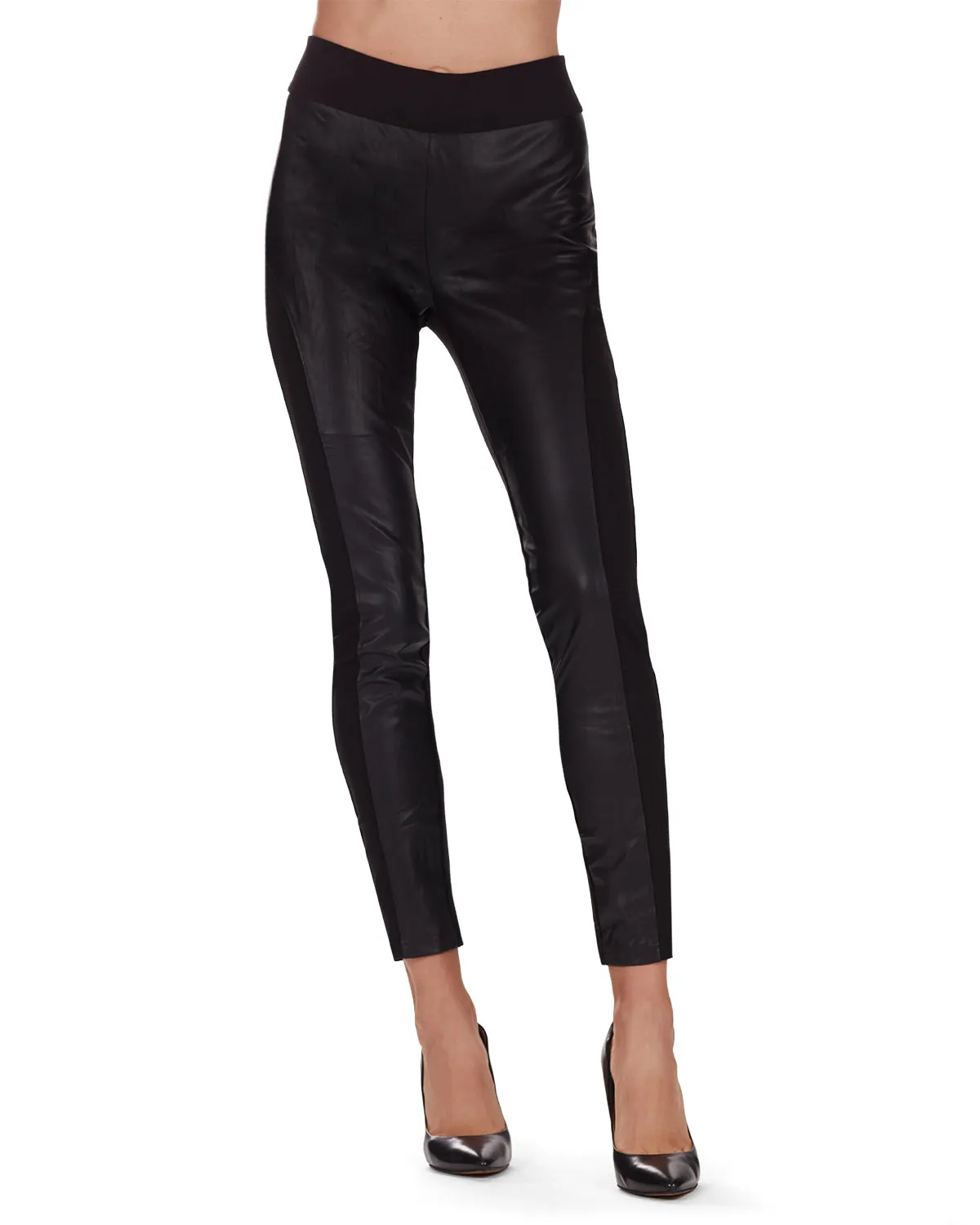 Marea Chic Faux Leather Cotton Blend Fashion Leggings