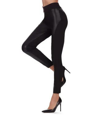 Marea Chic Faux Leather Cotton Blend Fashion Leggings