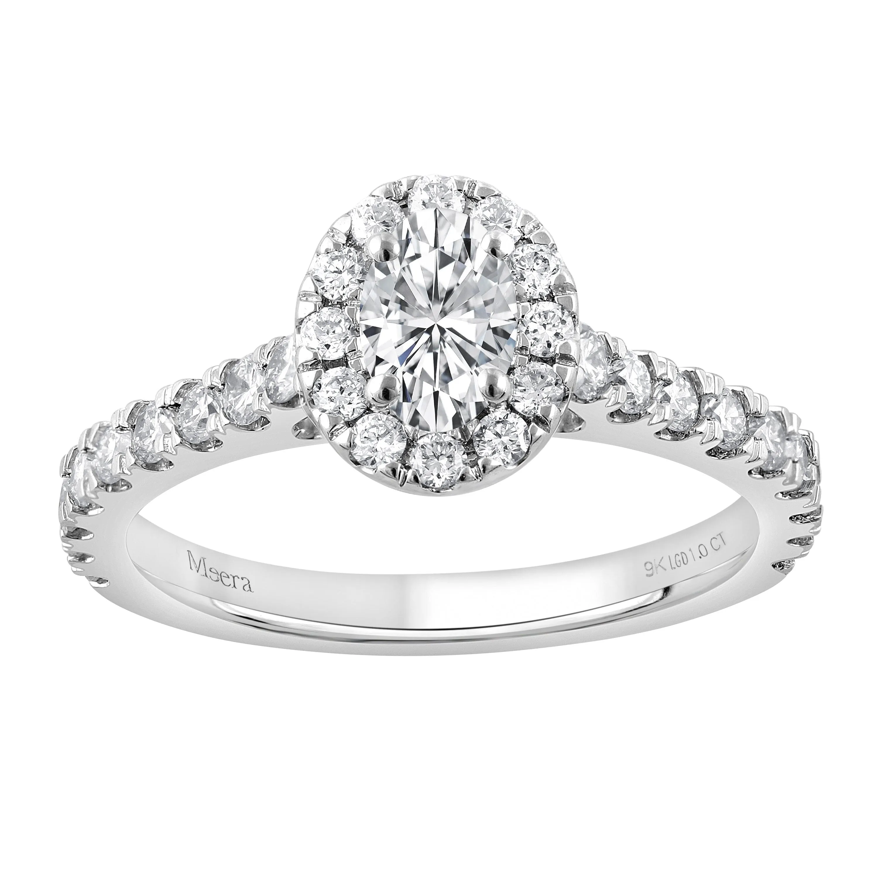 Meera Oval Cut Solitaire Ring with 1.00ct of Laboratory Grown Diamonds in 9ct White Gold