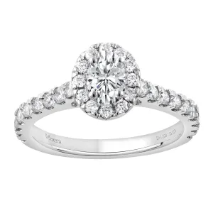 Meera Oval Cut Solitaire Ring with 1.00ct of Laboratory Grown Diamonds in 9ct White Gold