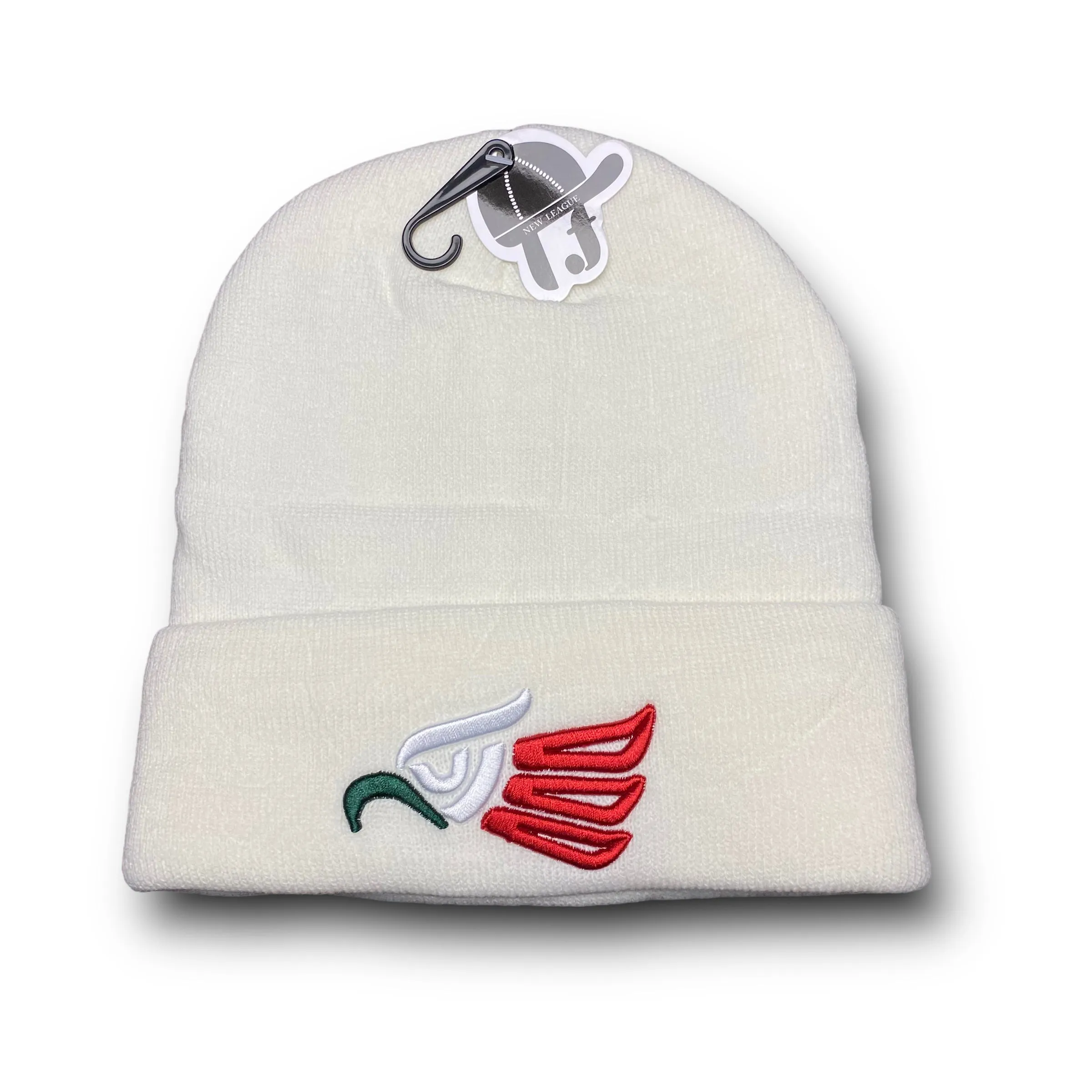 Mexico Beanie Hat White Insulated Front and Back Desing