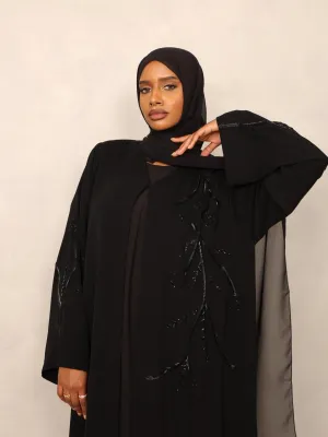Midnight Bloom Abaya set