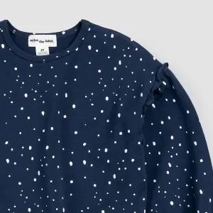 Miles the Label Snowfall Print Sweatshirt Navy