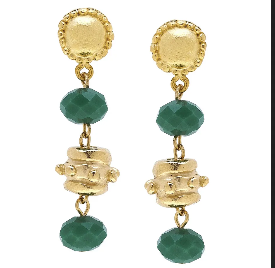 Milly Tier Earrings - Green