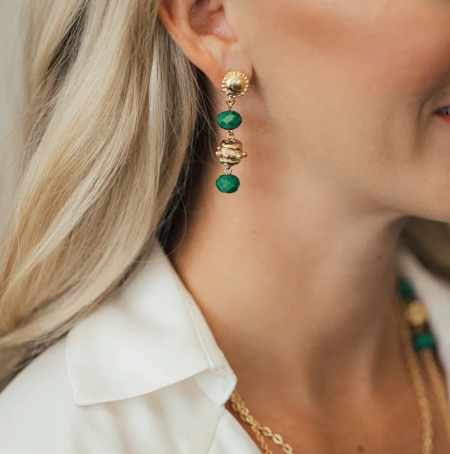 Milly Tier Earrings - Green