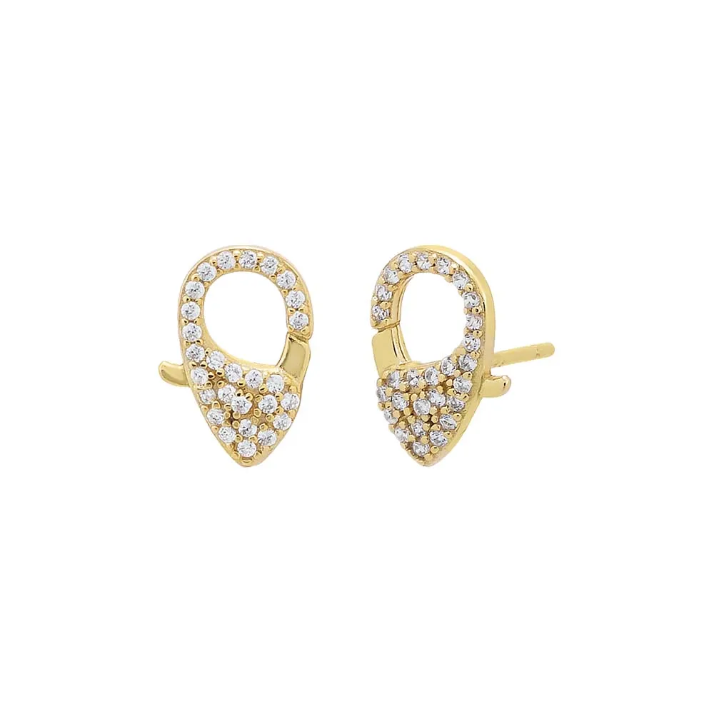 Mini Pavé Clasp Stud Earring