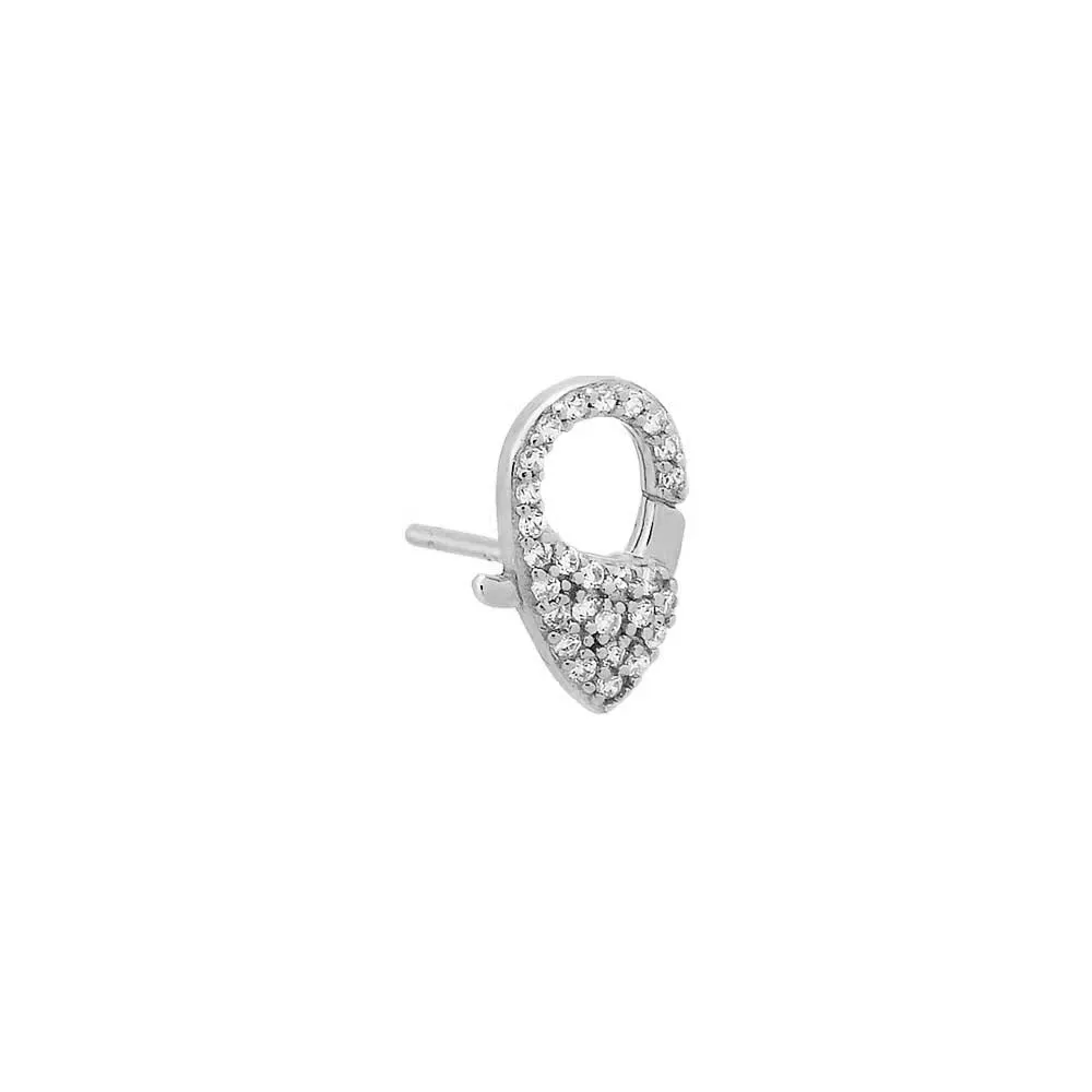 Mini Pavé Clasp Stud Earring