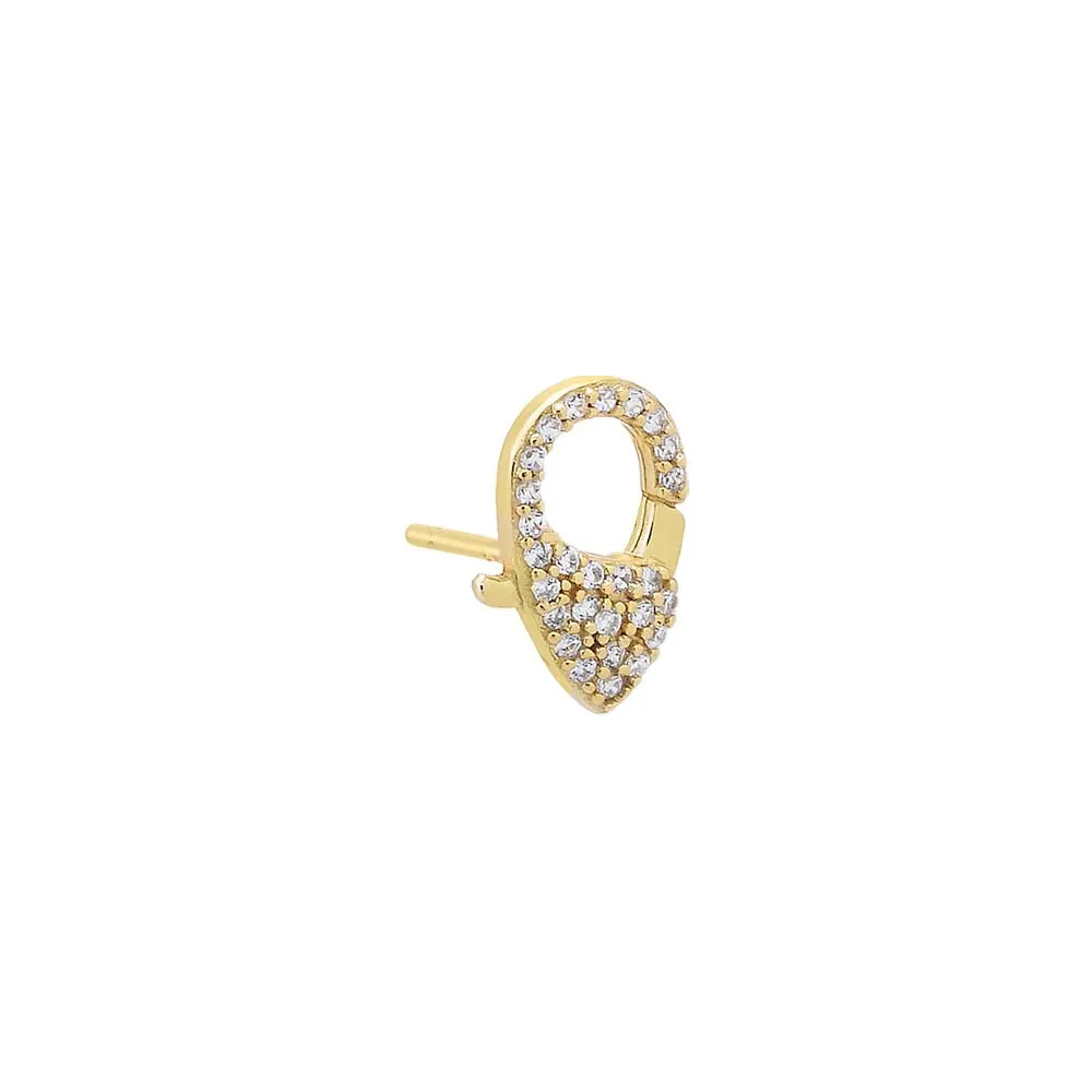 Mini Pavé Clasp Stud Earring