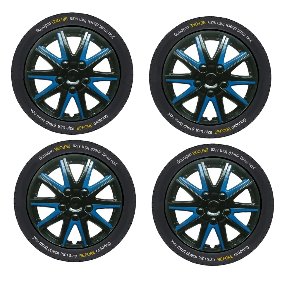 Mitsubishi Pajero/Shogun Classic Black Blue Wheel Trims Covers (2002-2016)