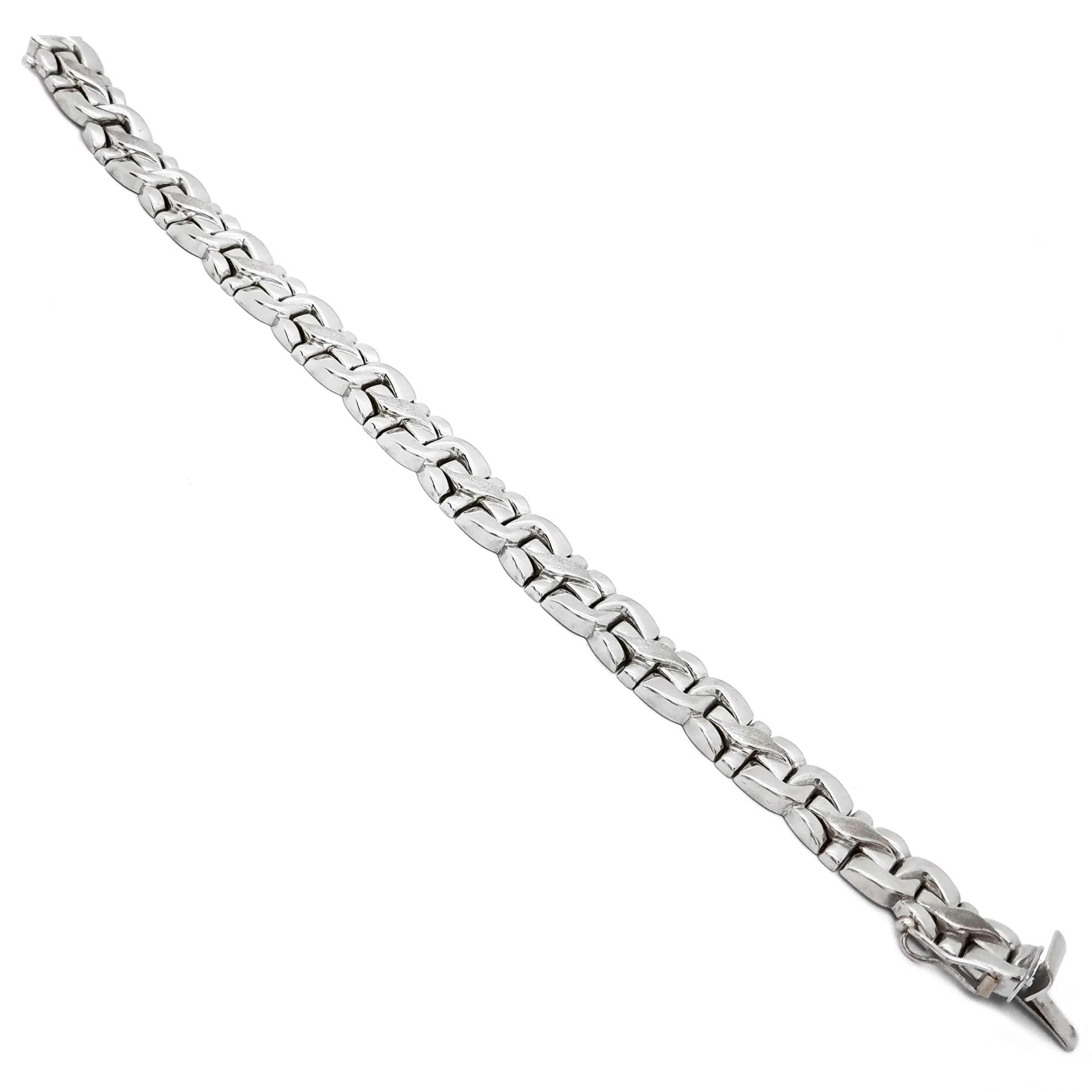 Modern Solid White Gold Bracelet (14K)