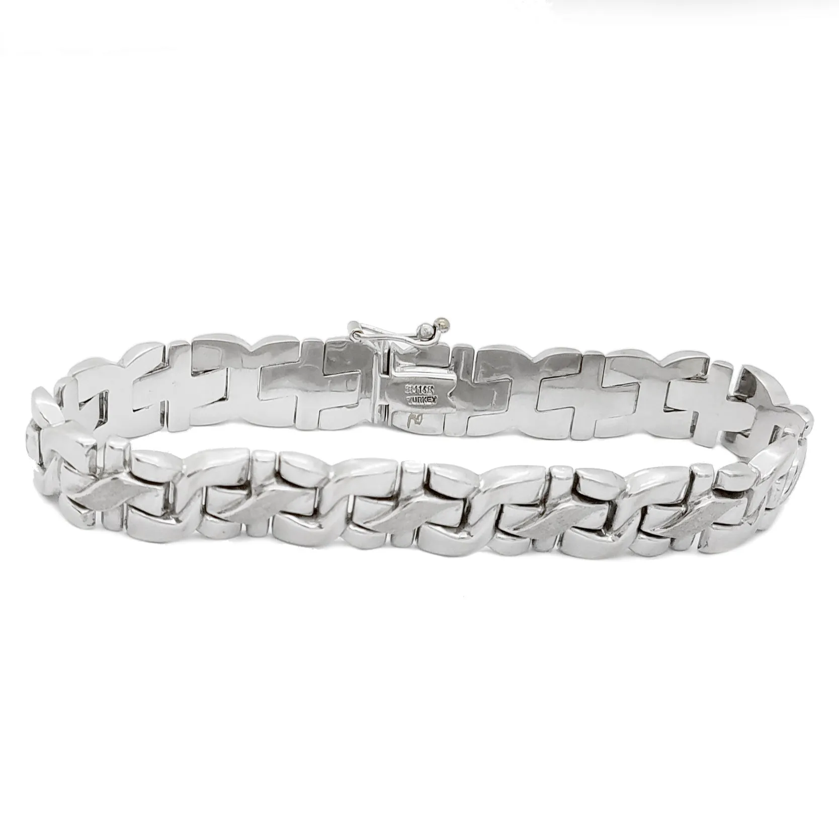 Modern Solid White Gold Bracelet (14K)