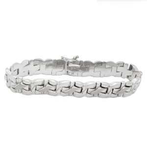 Modern Solid White Gold Bracelet (14K)