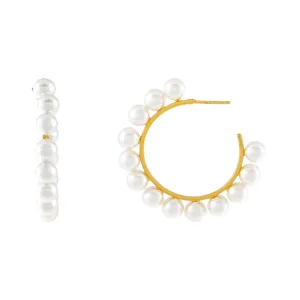 Multi Pearl Hoop Earring