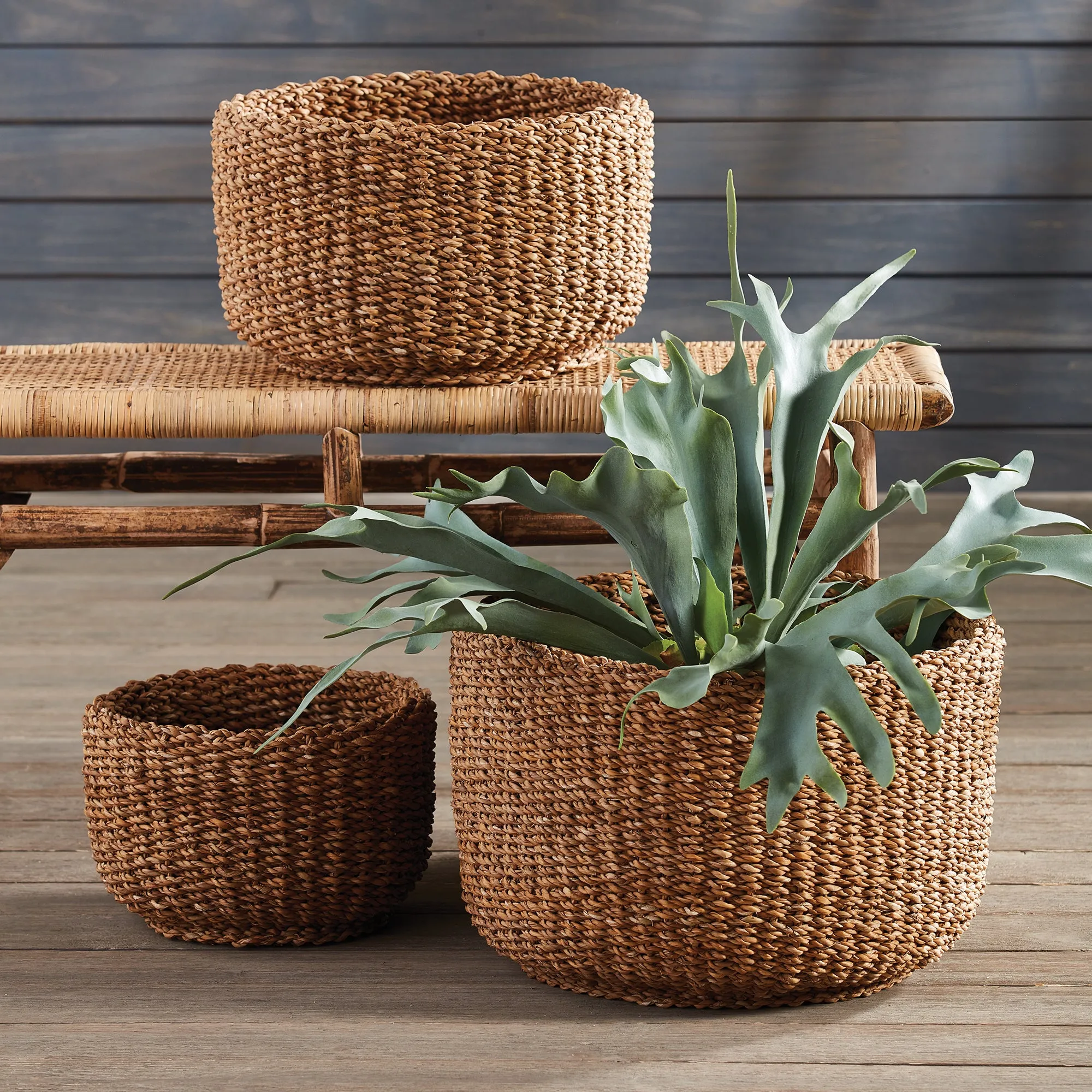 NAPA Home & Garden, SEAGRASS CYLINDRICAL BASKETS, SET OF 3,SG404