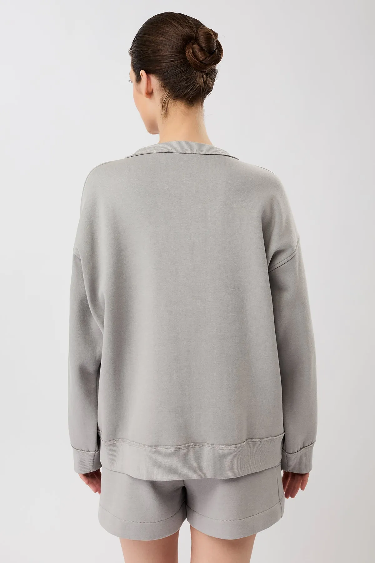 Natural Dye Simple Sweater Oyster