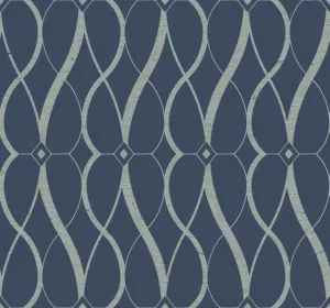 Navy & Silver Graceful Geo Wallpaper Graceful Geo