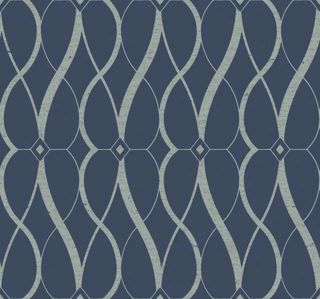 Navy & Silver Graceful Geo Wallpaper Graceful Geo