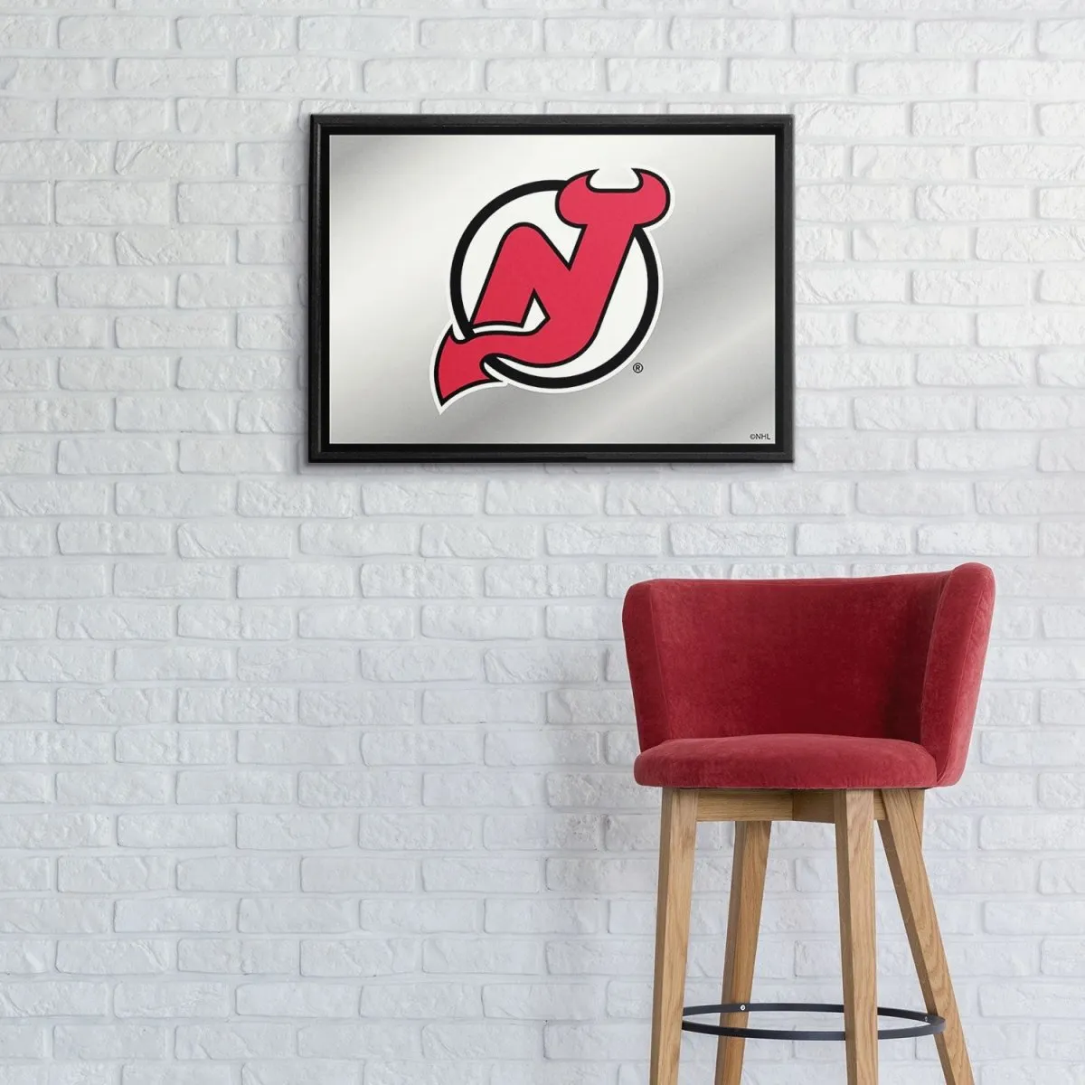 New Jersey Devils: Framed Mirrored Wall Sign