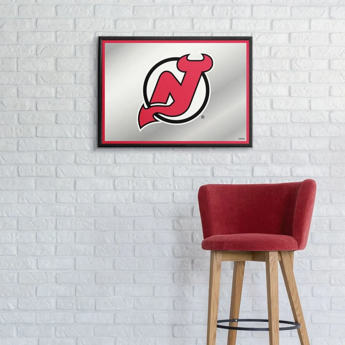 New Jersey Devils: Framed Mirrored Wall Sign