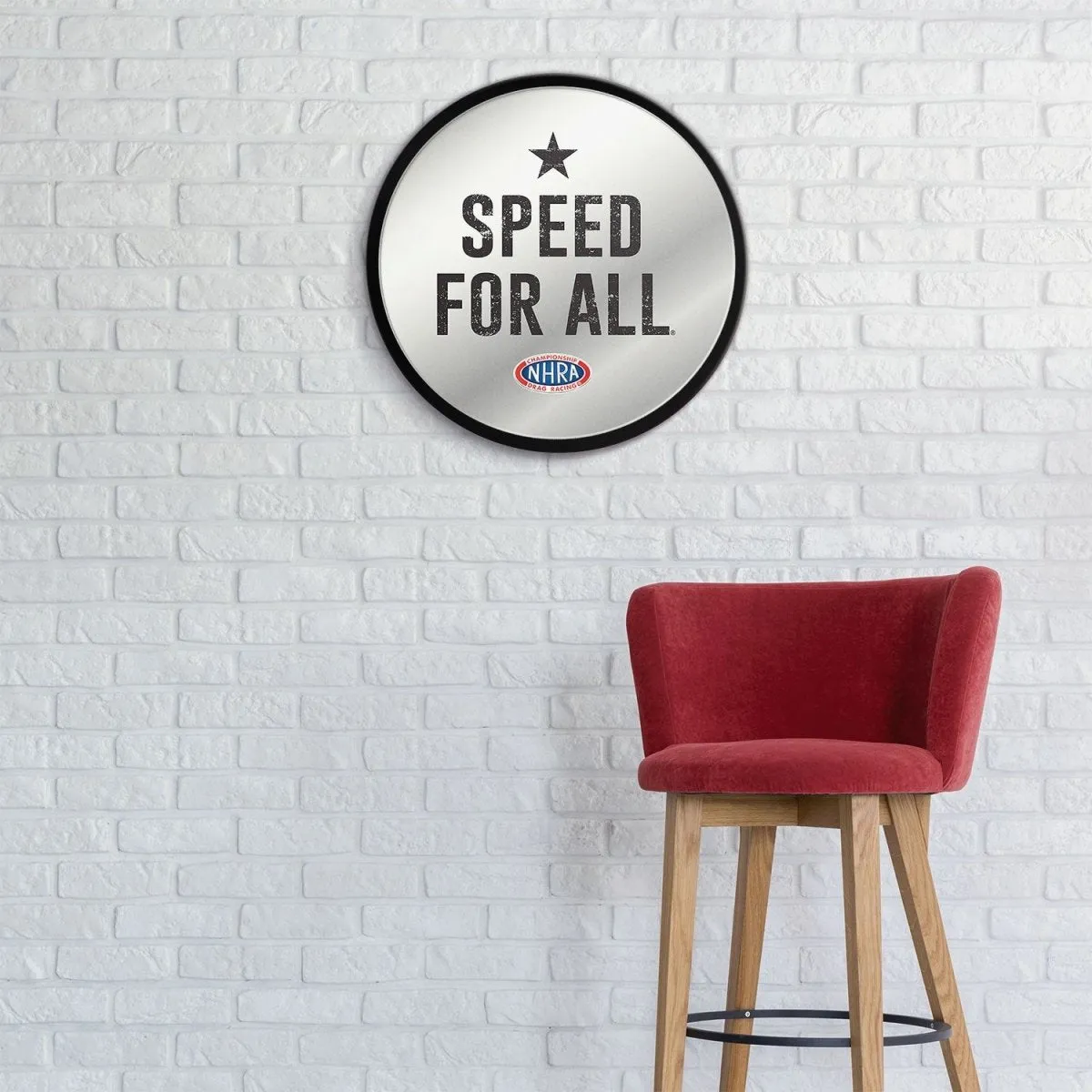NHRA: Speed for All - Modern Disc Mirrored Wall Sign