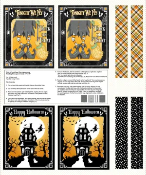 Nights of Olde Salem by Henry Glass Fabrics 36" TRICK OR TREAT TOTE - GLOW