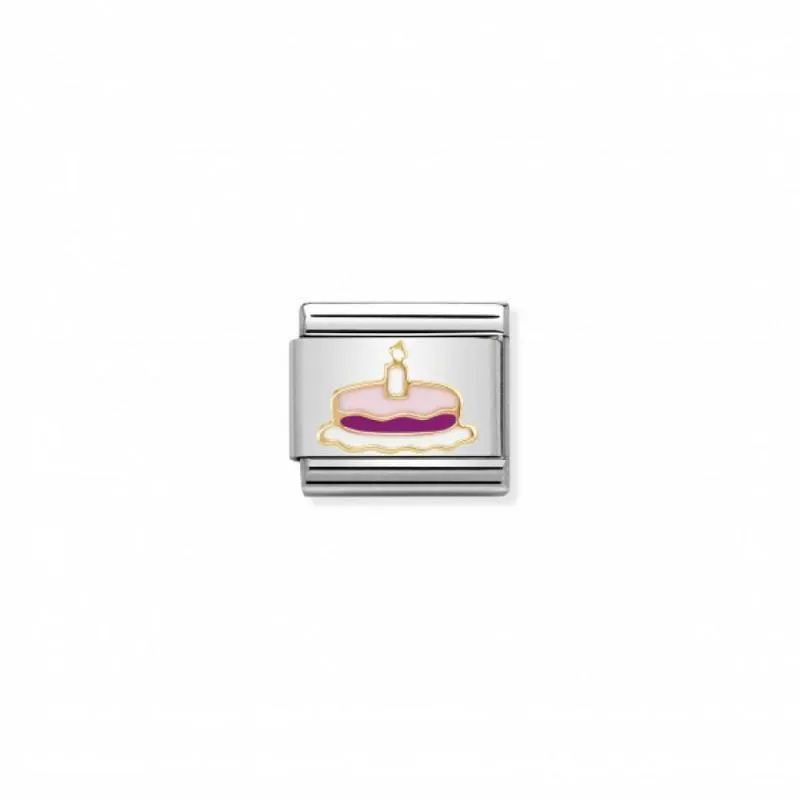 Nomination Composable Link Madame Et Monsieur Cake, 18K Gold & Enamel