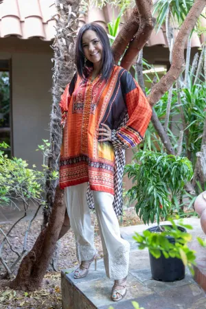 Off-white Cotton Pant with Embroidery
