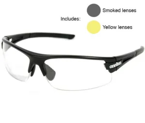 OneTen Half Frame Sports Glasses - Includes 3 Lenses - Matte Black