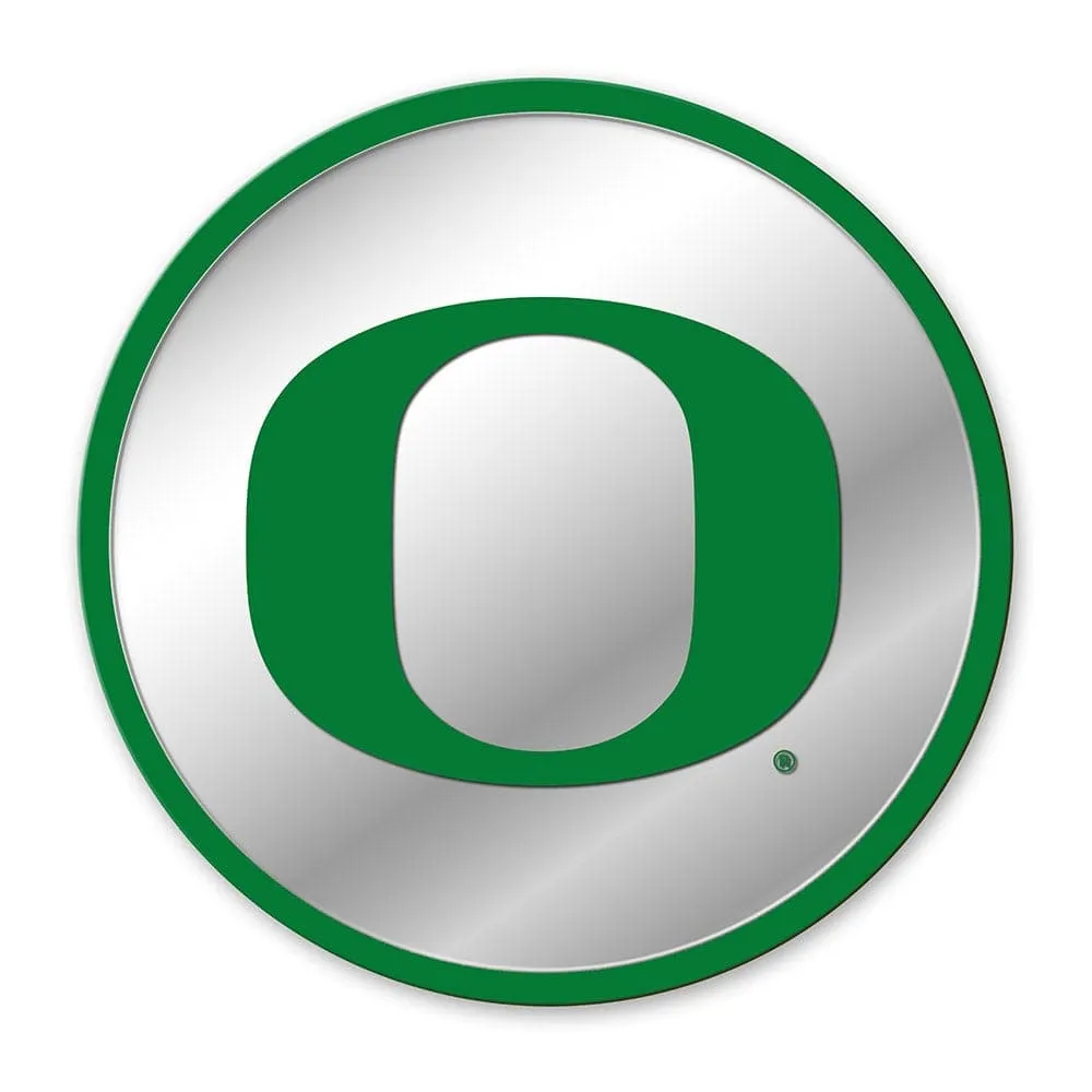 Oregon Ducks: Modern Disc Mirrored Wall Sign