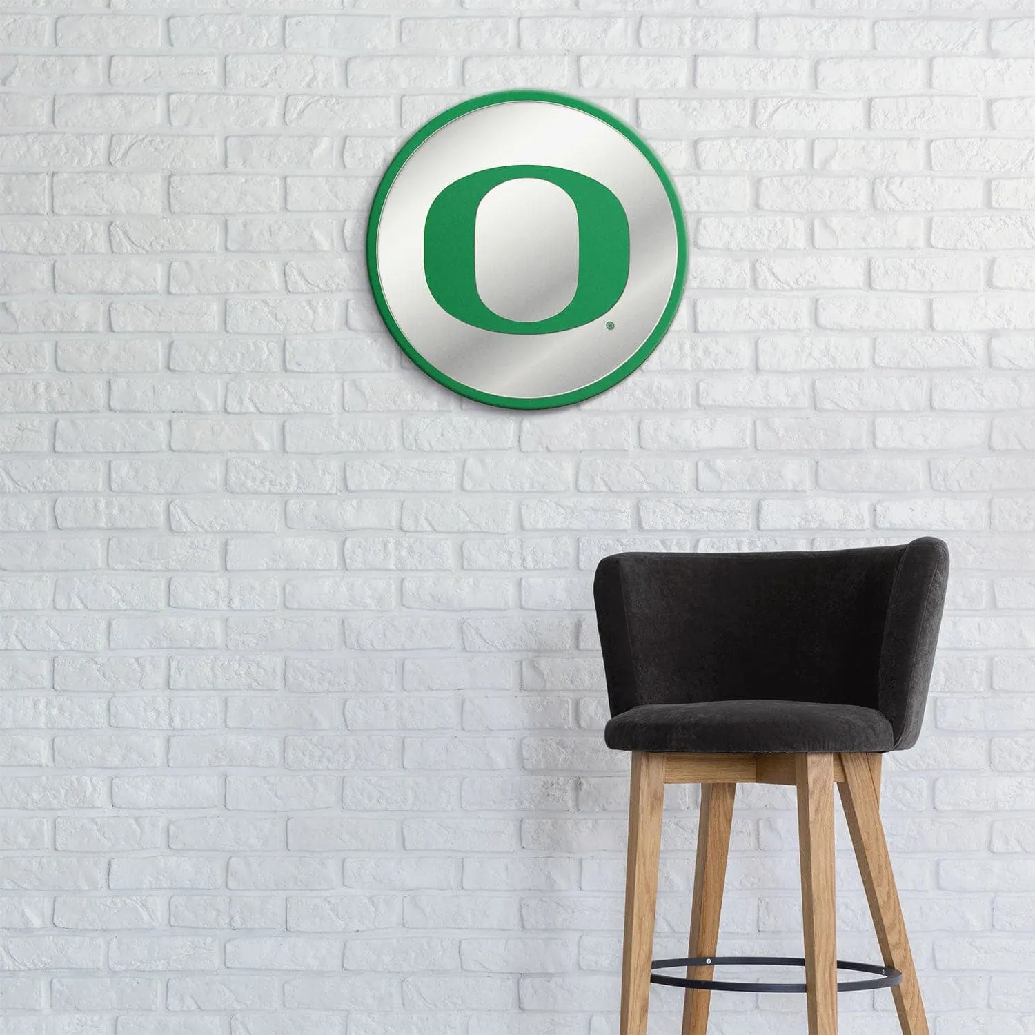 Oregon Ducks: Modern Disc Mirrored Wall Sign