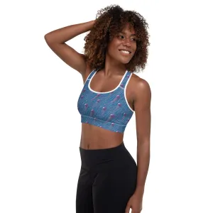 Padded Sports Bra - Blue And Violet Jellyfishes