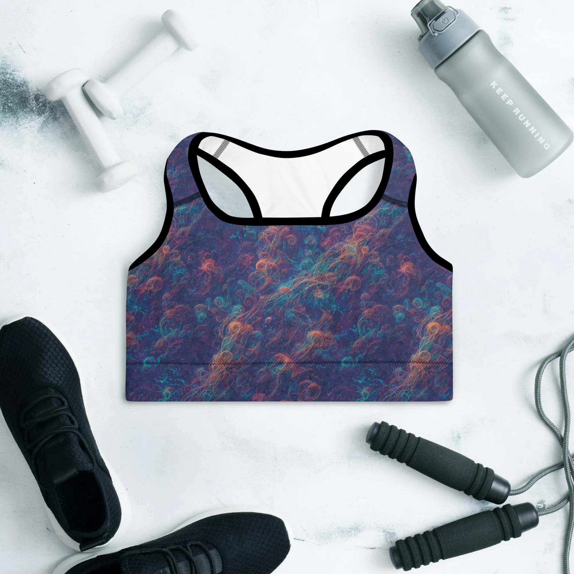 Padded Sports Bra - Galactic Tangle