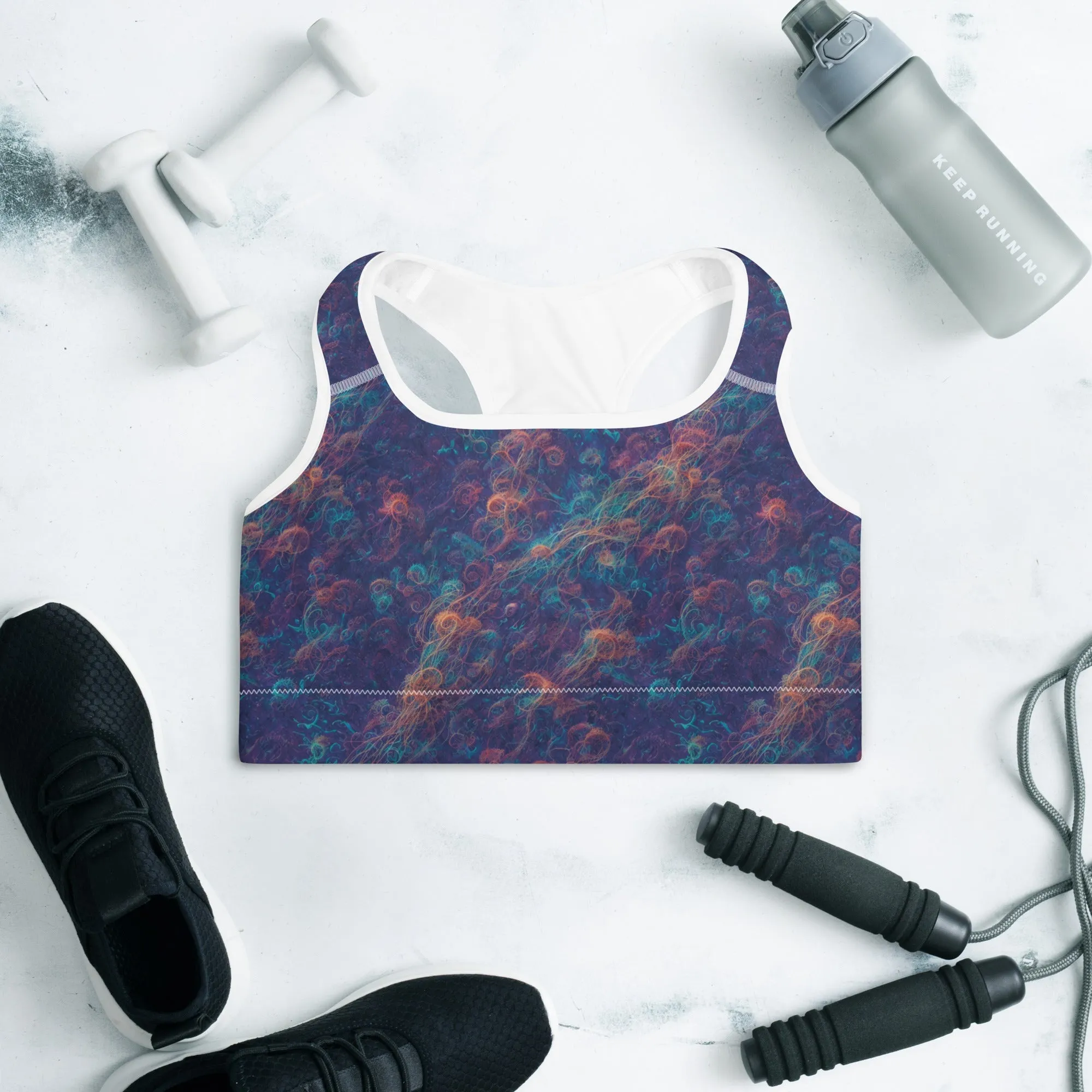 Padded Sports Bra - Galactic Tangle