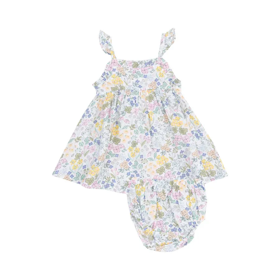 PAPERBAG RUFFLE SUNDRESS WITH DIAPER COVER - SAMANTHA FLORAL