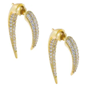 Pavé Double Spike Stud Earring