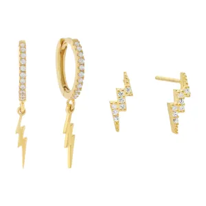 Pavé Lightning Earring Combo Set