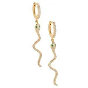 Pavé Snake Drop Huggie Earring